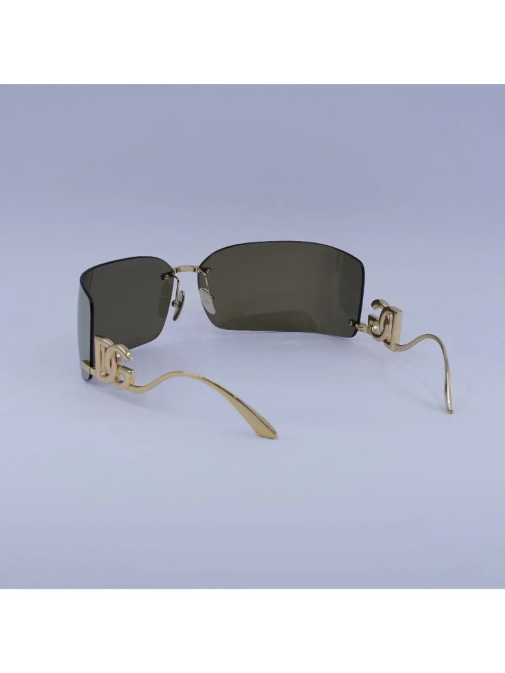 Dolce & Gabbana DG2319 02/5A Sunglasses Gold Rectangle Frame, Gold Mirror Lenses